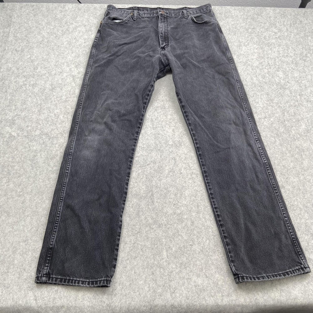 Wrangler Cowboy Cut Jeans Mens 38x36 (36x32) Gray Charcoal Wash Straight 13MWZ